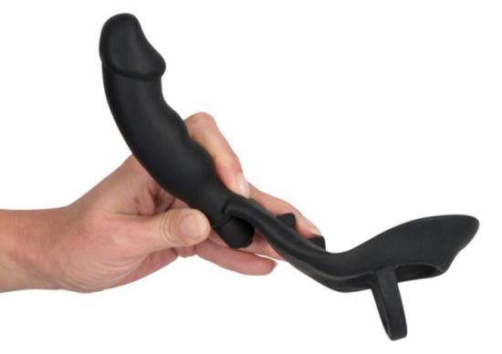 Black Velvets Cock Ring with Vibration