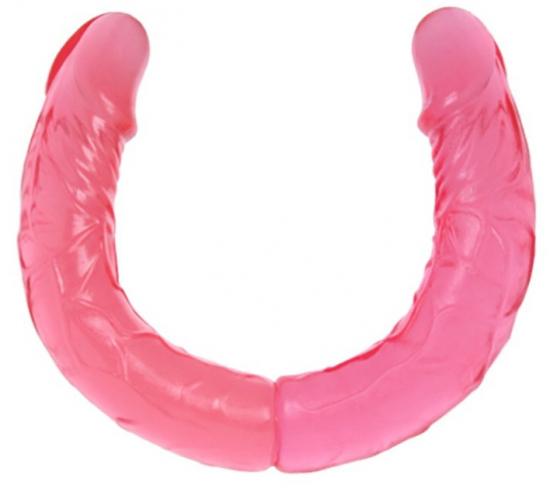 Pink double heads dildo