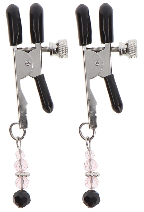 Adjustable Clamps With Beads Silver