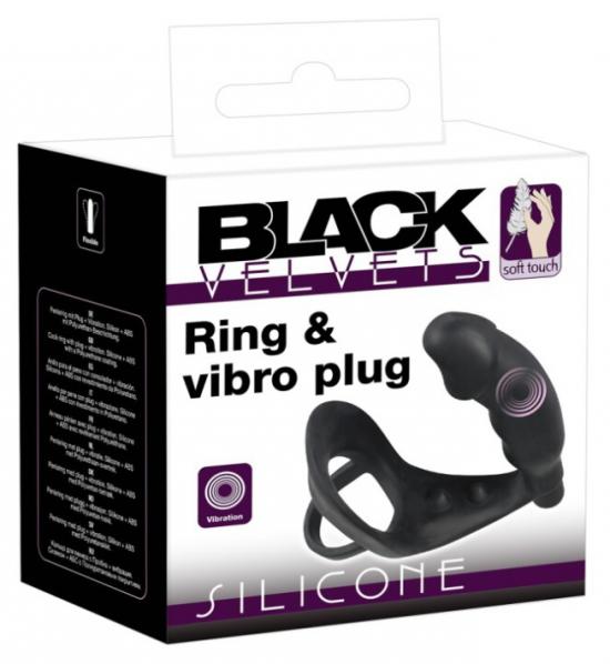 Black Velvets Cock Ring with Vibration