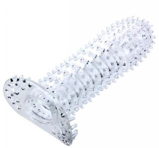 CLEAR CRYSTAL PENIS SLEEVE - SPIKED