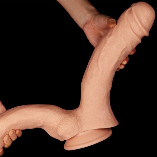 Lovetoy 12 Realistic Mega Double Dildo, tělové dildo s přísavkou