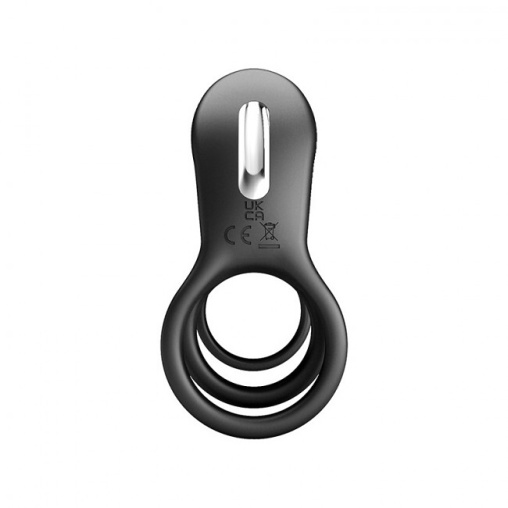 Pretty Love Jammy Cock Ring Vibrator with Clitoral Stimulator Black