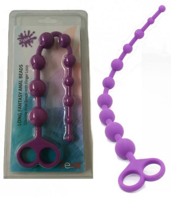 Long Fantasy Anal Beads Purple
