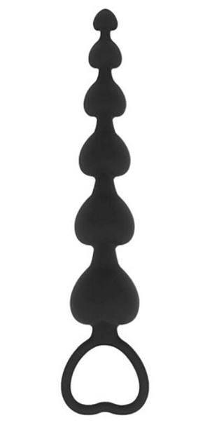 Black and Silver Mila 16,2 cm silikonový anální řetěz