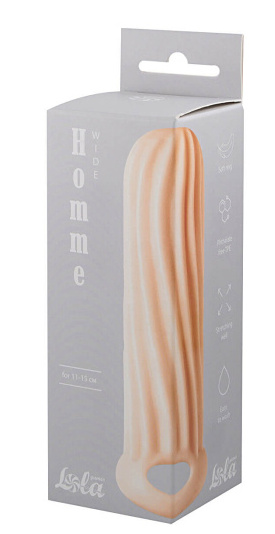 Lola Games Homme Wide Flesh 11-15 cm návlek pro zvětšení penisu