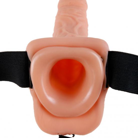 Fetish Fantasy 9 Vibrating Hollow Strap-On with Balls