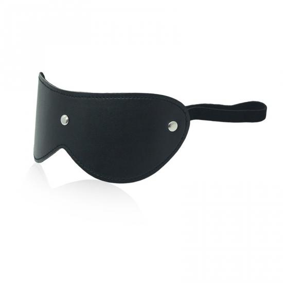 Faux Leather Blindfold - Black