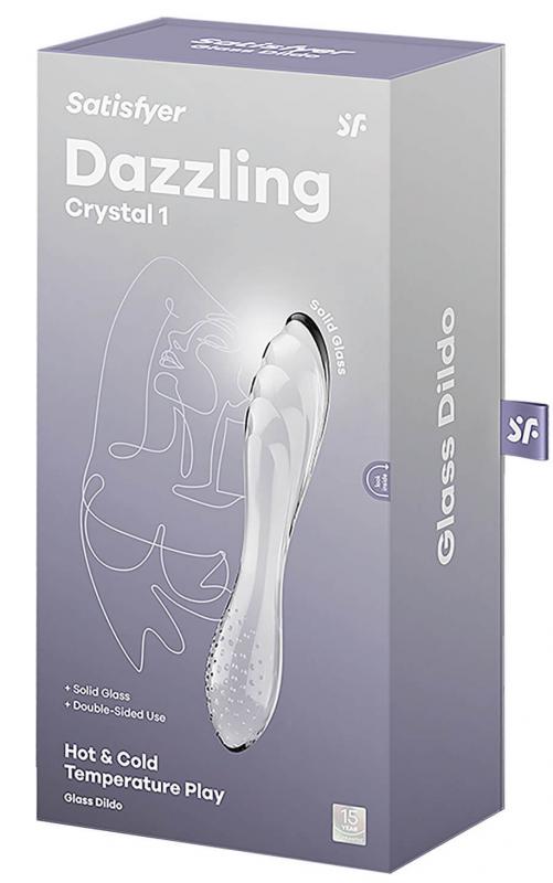 Satisfyer Dazzling Crystal (Clear), oboustranné skleněné dildo