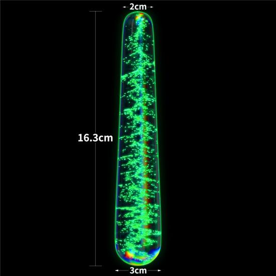 LoveToy Glow in the dark Twilight Gleam Glass Dildo Slim Fantasy