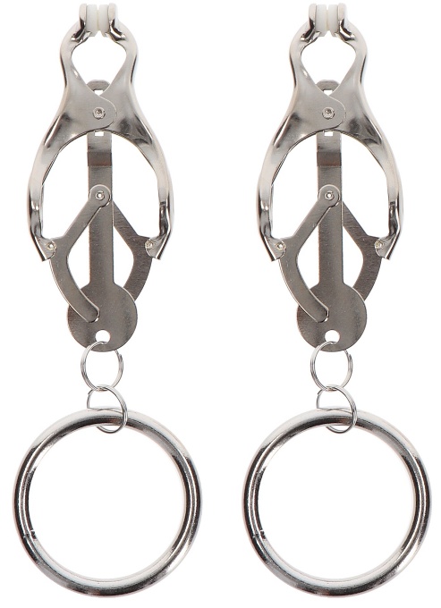 Butterfly Clamps With Ring Silver