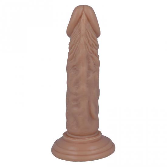 100% realistické hedvábné dildo - penis 16.2 x 3,5 cm s přísavkou