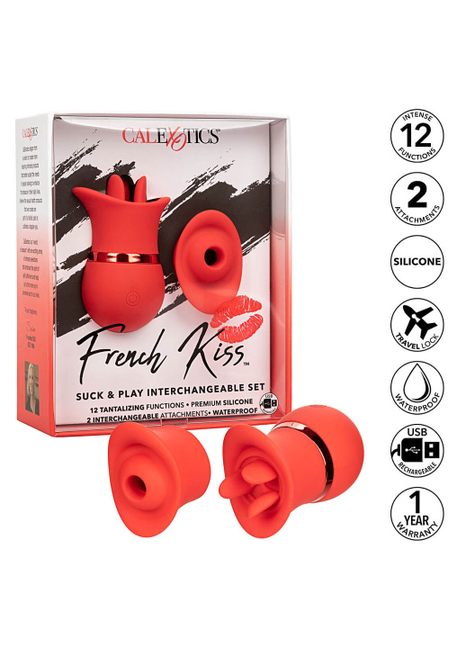 California Exotics French Kiss Suck & Play Set Red