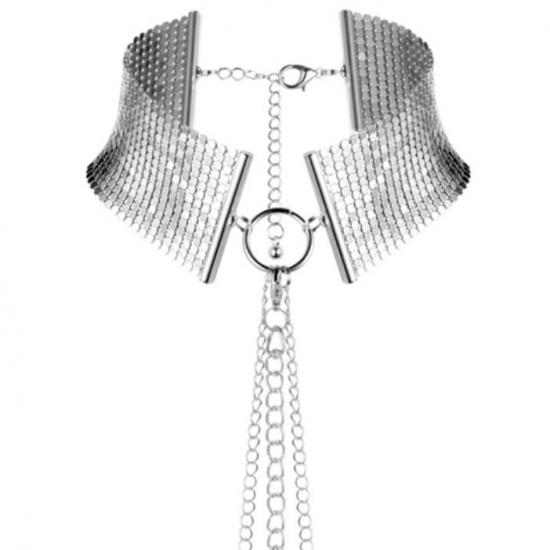 Metallic Mesh Silver Necklace