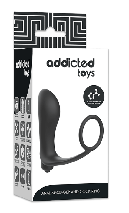 Addicted Toys Anal Massager + Vibrating Cock Ring