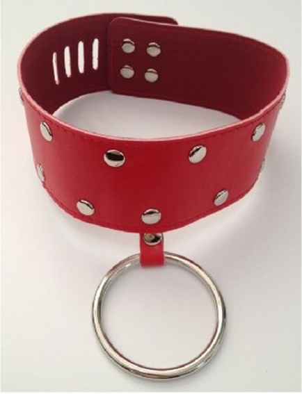 Leather Collar with Ring Padlock Key