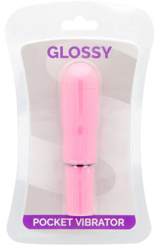 Glossy Pocket Vibrator Deep Rose