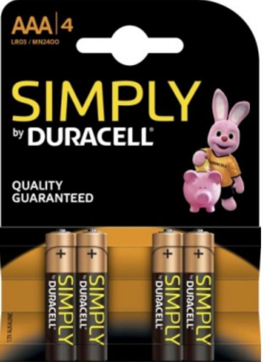 Duracell Simply Alkaline Battery  Aaa Lr03