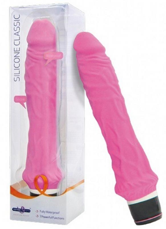 Silicone Classic Vibrator 23cm pink