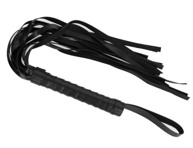 Intense Fetish Vegan Leather Flogger Black