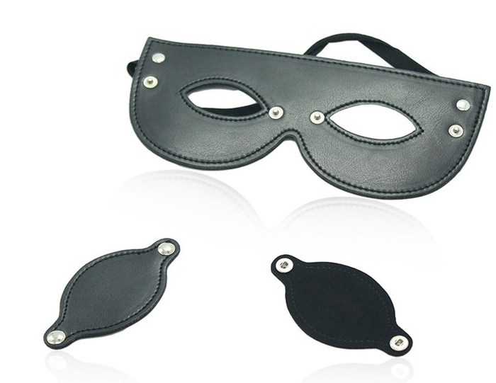 Faux Leather Studded Detachable Blindfold