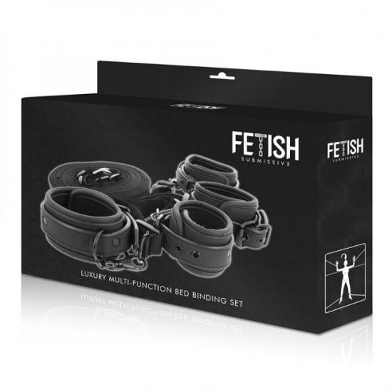 Fetish Připoutání k posteli Submissive BED BINDING SET WITH ADJUSTABLE RINGS