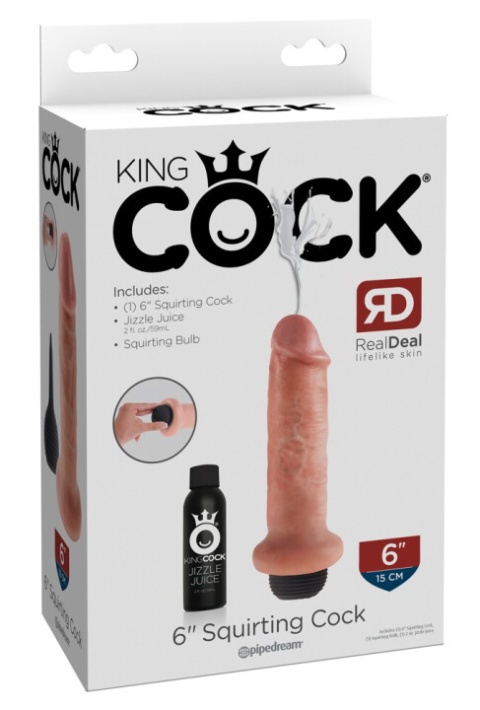 King Cock Squirting Cock 6 stříkací dildo 15 cm