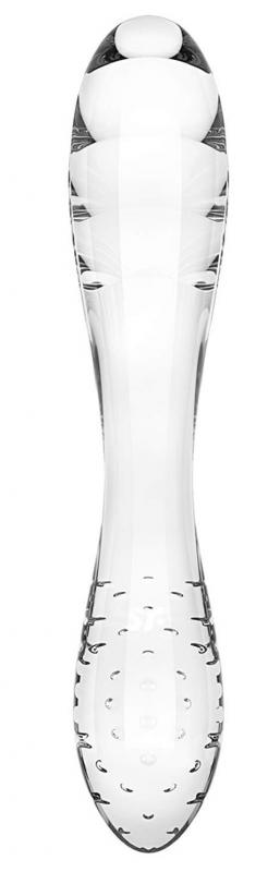 Satisfyer Dazzling Crystal (Clear), oboustranné skleněné dildo