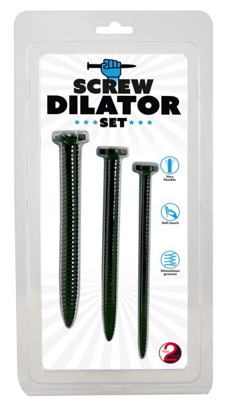 Silikonové vroubkované dilatátory Screw Dilator Set sada 3 ks
