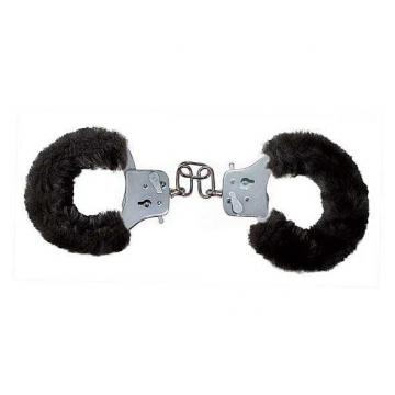 Furry Cuffs Black Plush- Pouta