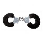 Furry Cuffs Black Plush- Pouta
