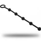 Black and Silver Korg 23 cm silikonový anální řetěz