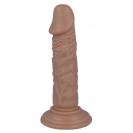 100% realistické hedvábné dildo - penis 16.2 x 3,5 cm s přísavkou